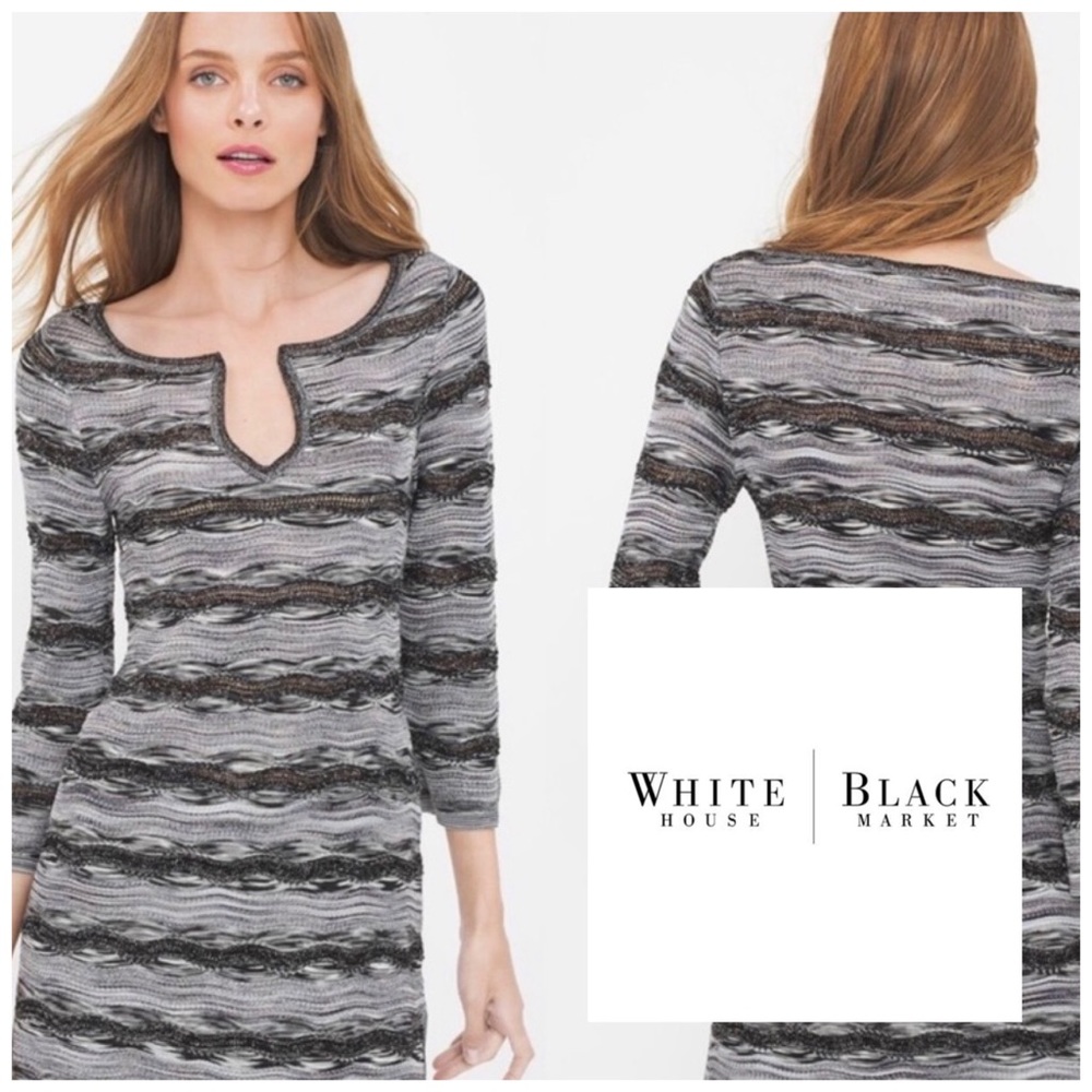 White House Black Market Space Due Tunic Sweater